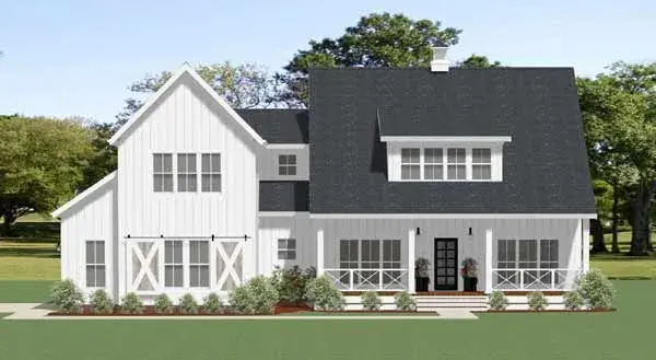 Modern Farmhouse house plans 90-164 - front exterior, 3,121 sq ft, 3 bed, 2 bath house plans | Monster House Plans