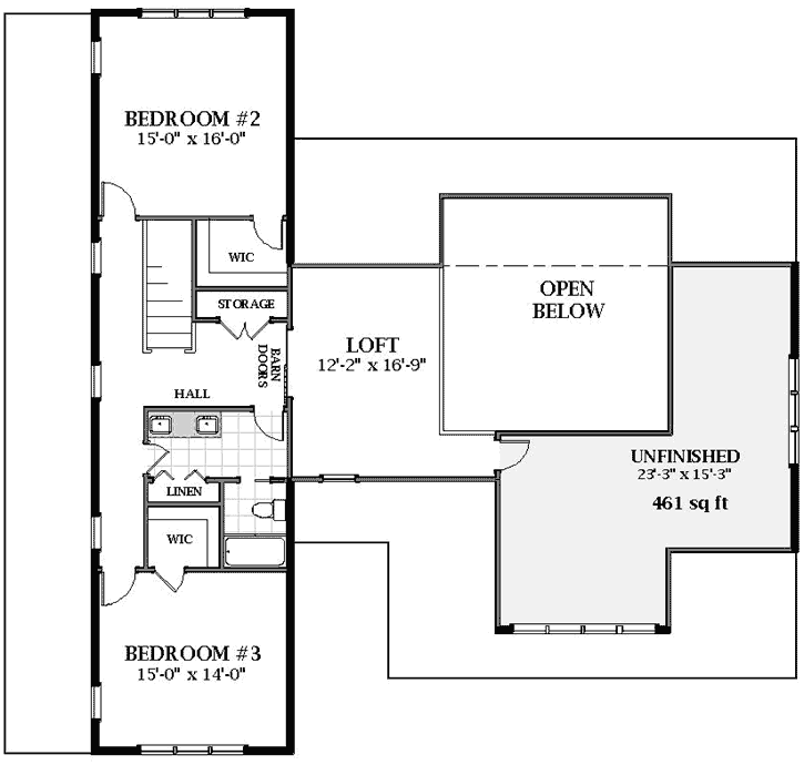 Upper/Second Floor Plan: 90-164
