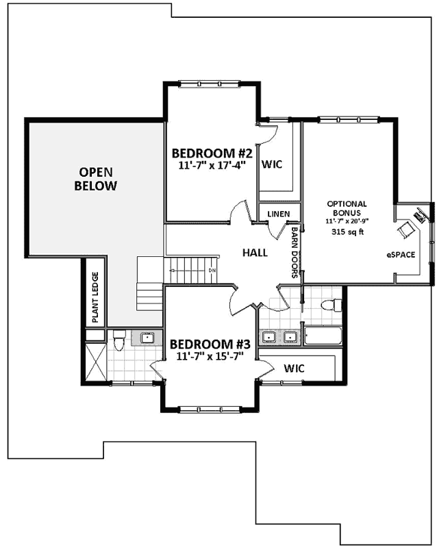 Upper/Second Floor Plan: 90-167