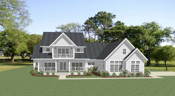 Modern Farmhouse house plans 90-181 - front exterior, 3,392 sq ft, 4 bed, 3 bath house plans | Monster House Plans