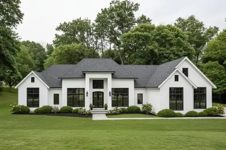 Traditional house plans 90-198 - front exterior, 3,637 sq ft, 4 bed, 4 bath house plans | Monster House Plans