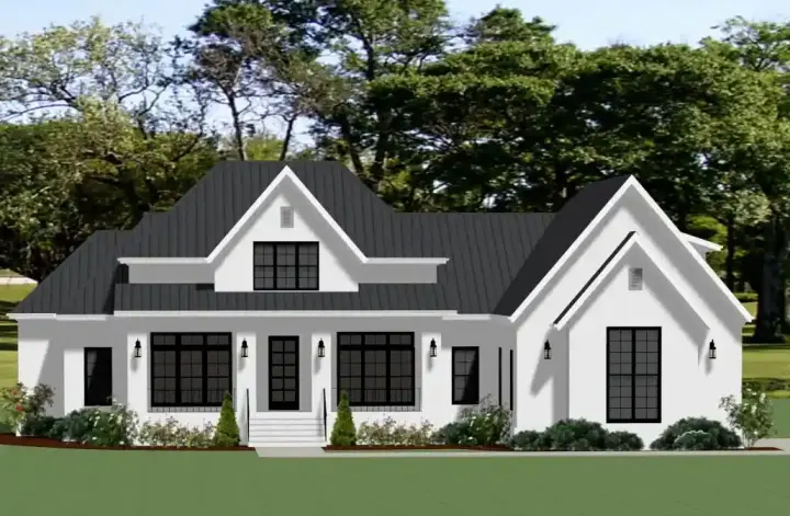 Modern Farmhouse house plans 90-202 - front exterior, 2,854 sq ft, 3 bed, 2 bath house plans | Monster House Plans