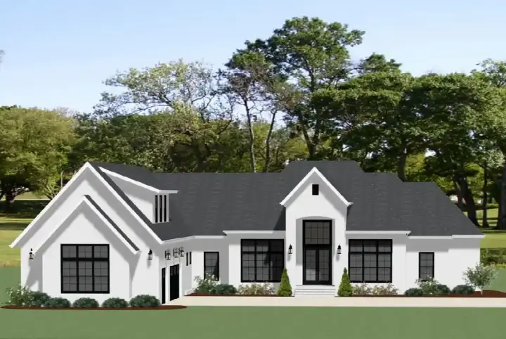 Traditional house plans 90-203 - front exterior, 3,574 sq ft, 3 bed, 2 bath house plans | Monster House Plans
