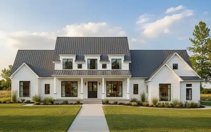 Modern Farmhouse house plans 90-213 - front exterior, 2,993 sq ft, 3 bed, 3 bath house plans | Monster House Plans