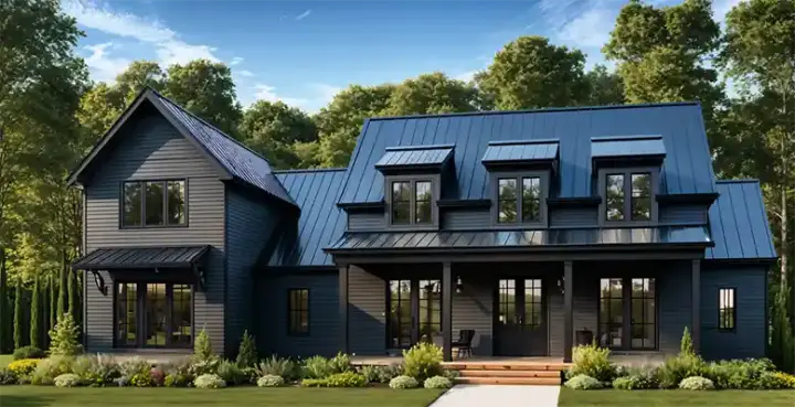 Modern Farmhouse house plans 90-217 - front exterior, 3,010 sq ft, 3 bed, 2 bath house plans | Monster House Plans