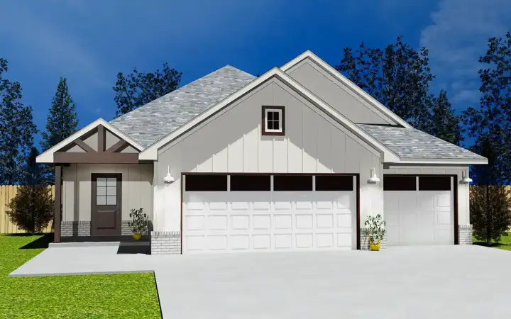 Traditional house plans 91-101 - front exterior, 1,674 sq ft, 3 bed, 2 bath house plans | Monster House Plans