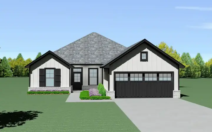 Traditional house plans 91-105 - front exterior, 1,594 sq ft, 3 bed, 2 bath house plans | Monster House Plans