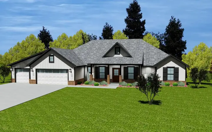 Country house plans 91-108 - front exterior, 2,581 sq ft, 4 bed, 3 bath house plans | Monster House Plans