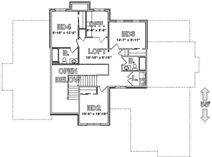 Upper/Second Floor Plan: 92-102