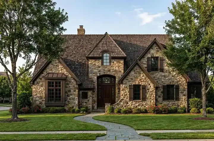 French Country house plans 93-102 - front exterior, 4,244 sq ft, 4 bed, 4 bath house plans | Monster House Plans