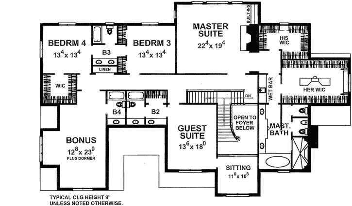 Upper/Second Floor Plan: 93-103