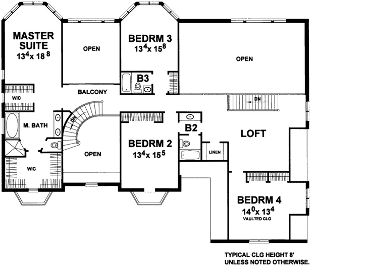 Upper/Second Floor Plan: 93-105