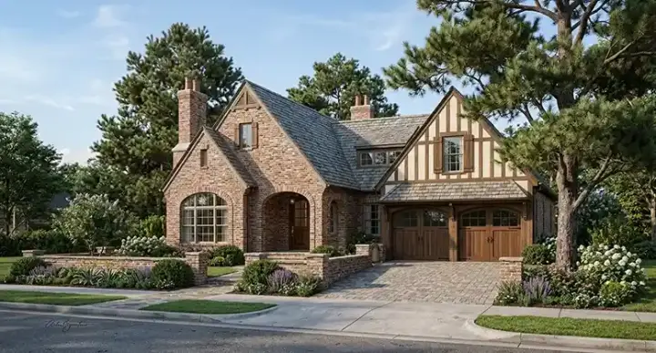 European house plans 94-109 - front exterior, 2,743 sq ft, 4 bed, 3 bath house plans | Monster House Plans