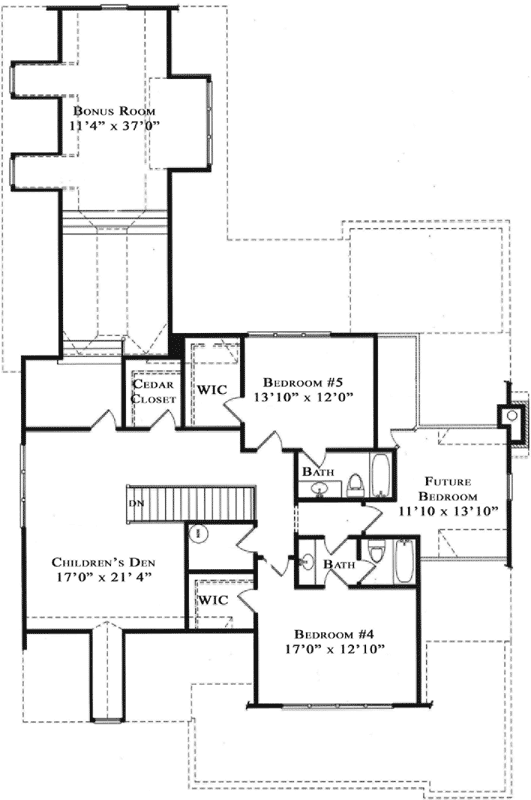 Upper/Second Floor Plan: 94-116