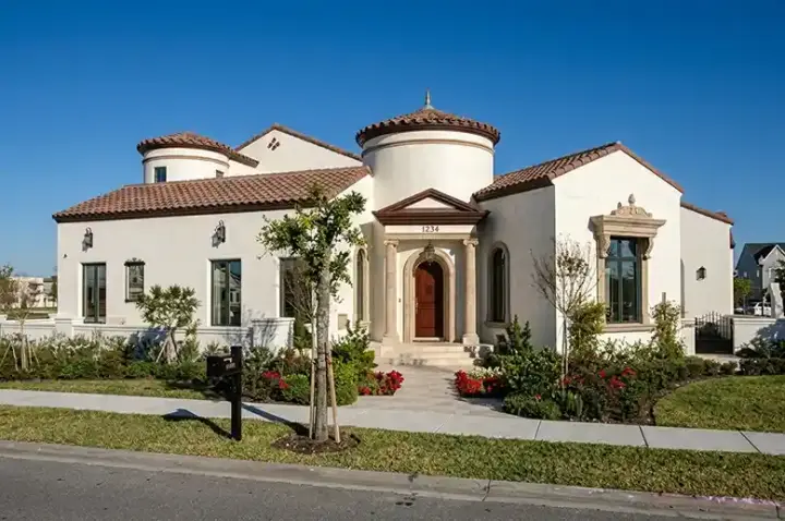 Italian house plans 95-103 - front exterior, 4,697 sq ft, 3 bed, 3 bath house plans | Monster House Plans