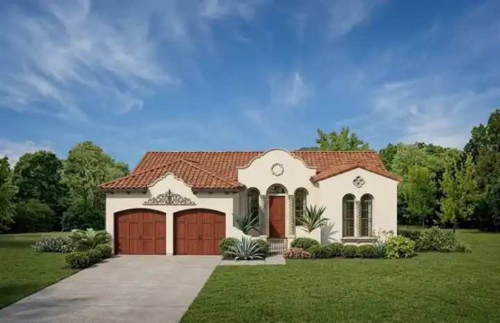 Italian house plans 95-116 - front exterior, 1,532 sq ft, 3 bed, 2 bath house plans | Monster House Plans