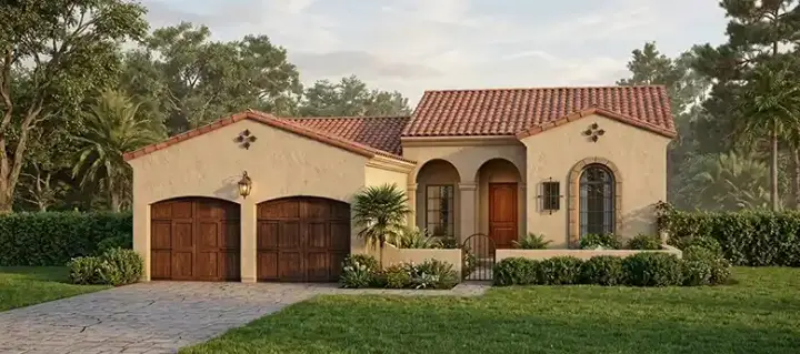 Sunbelt house plans 95-118 - front exterior, 1,684 sq ft, 3 bed, 2 bath house plans | Monster House Plans