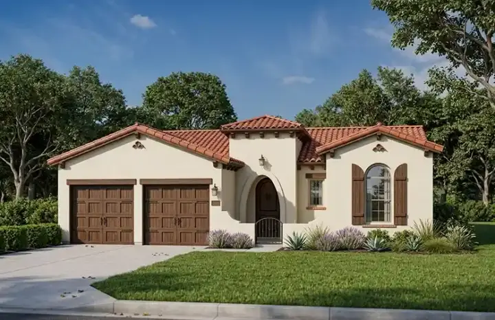 Spanish house plans 95-122 - front exterior, 2,031 sq ft, 4 bed, 3 bath house plans | Monster House Plans