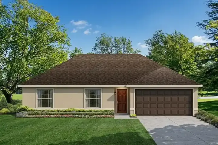 Traditional house plans 95-123 - front exterior, 1,212 sq ft, 3 bed, 2 bath house plans | Monster House Plans
