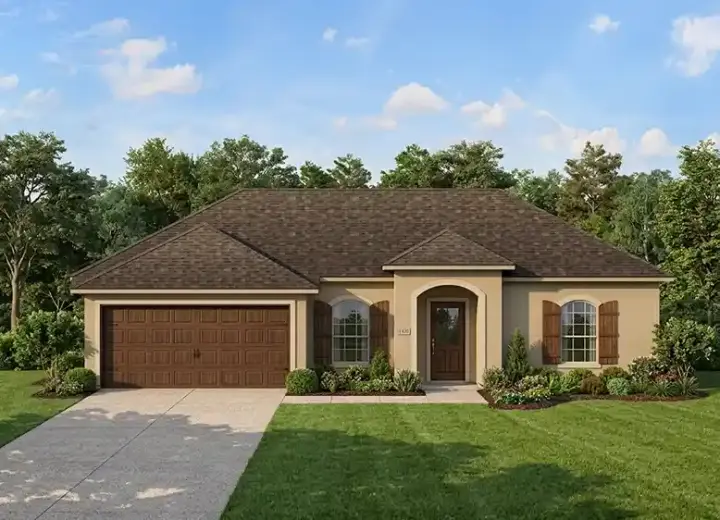 European house plans 95-125 - front exterior, 1,315 sq ft, 3 bed, 2 bath house plans | Monster House Plans