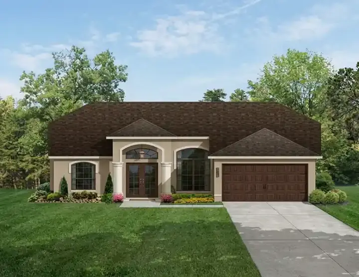 Traditional house plans 95-127 - front exterior, 1,566 sq ft, 3 bed, 2 bath house plans | Monster House Plans