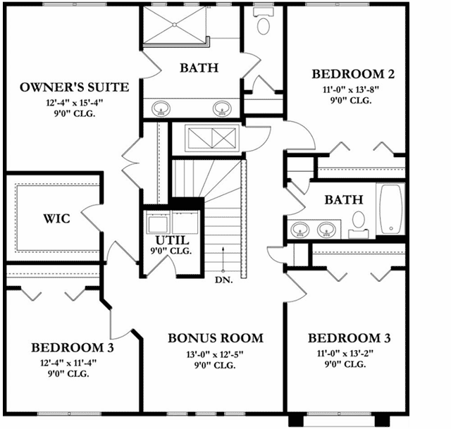 Upper/Second Floor Plan: 95-157