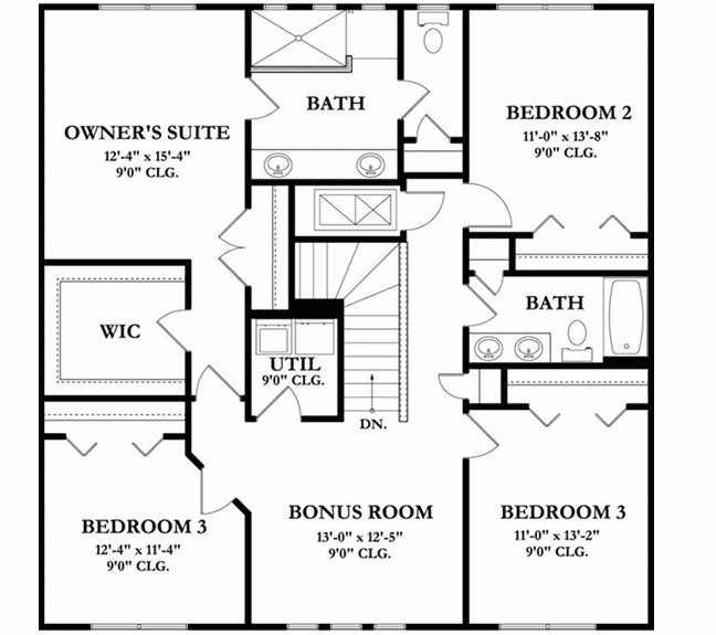 Upper/Second Floor Plan: 95-160