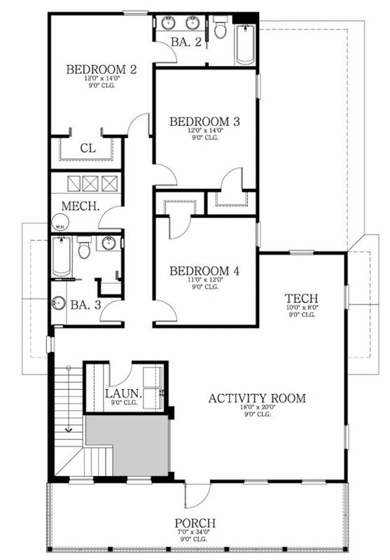 Upper/Second Floor Plan: 95-168