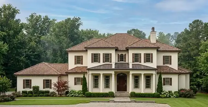 Traditional house plans 95-177 - front exterior, 5,392 sq ft, 4 bed, 5 bath house plans | Monster House Plans