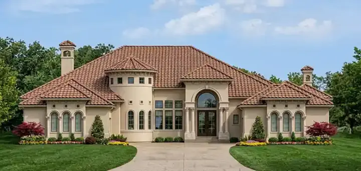 Mediterranean house plans 95-179 - front exterior, 6,248 sq ft, 4 bed, 4 bath house plans | Monster House Plans