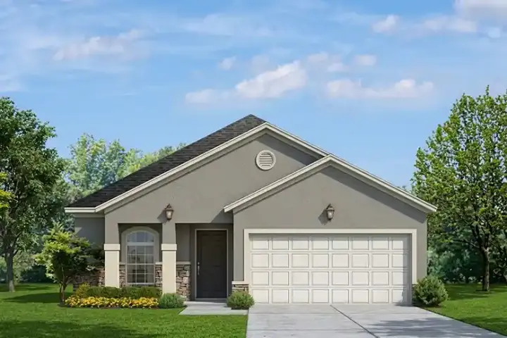 Traditional house plans 95-183 - front exterior, 1,429 sq ft, 3 bed, 2 bath house plans | Monster House Plans