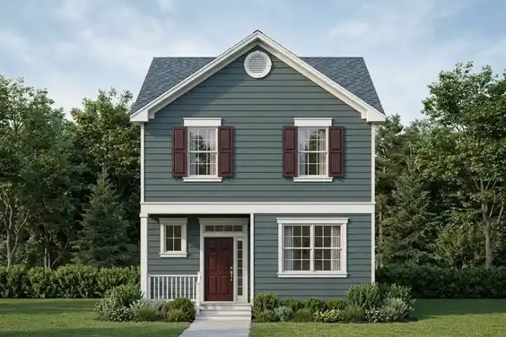 Early American house plans 95-184 - front exterior, 1,437 sq ft, 3 bed, 2 bath house plans | Monster House Plans