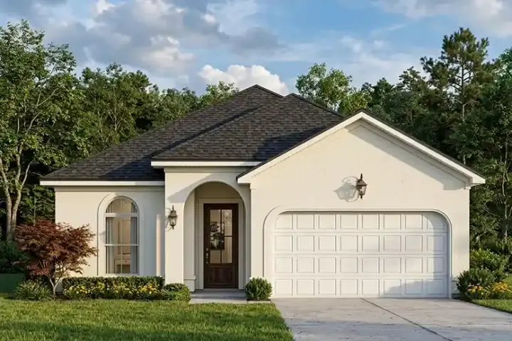 Traditional house plans 95-186 - front exterior, 1,449 sq ft, 3 bed, 2 bath house plans | Monster House Plans