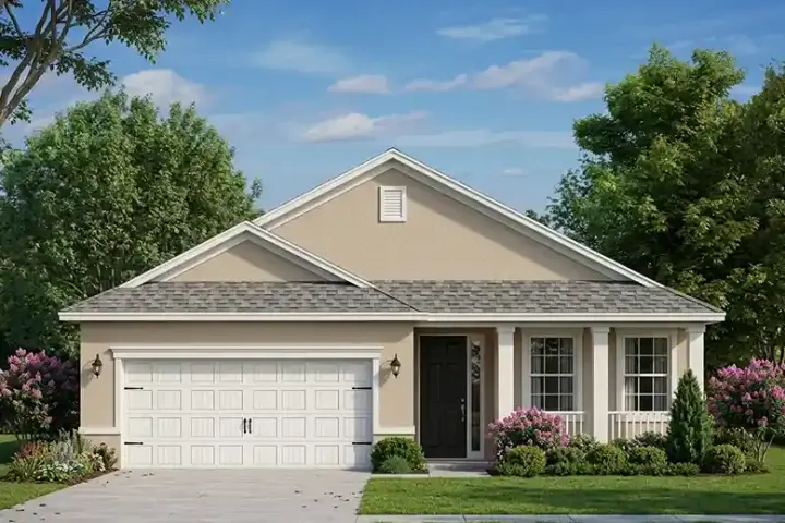 Traditional house plans 95-202 - front exterior, 1,400 sq ft, 2 bed, 2 bath house plans | Monster House Plans