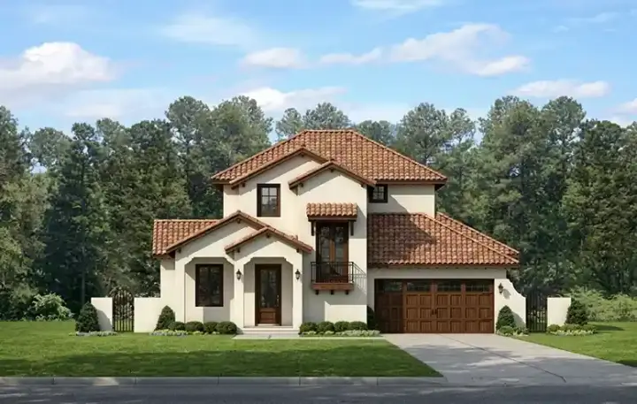 Spanish house plans 95-224 - front exterior, 2,693 sq ft, 4 bed, 4 bath house plans | Monster House Plans