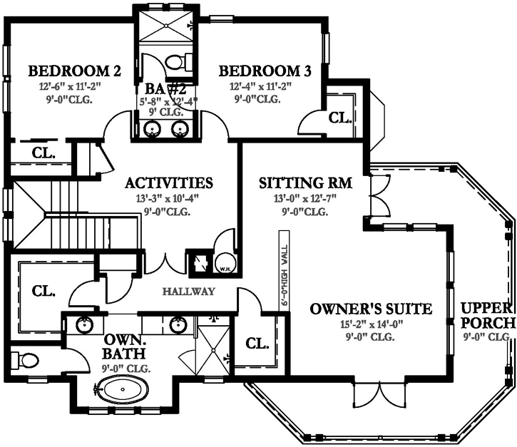 Upper/Second Floor Plan: 95-225