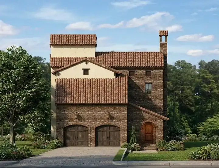 Italian house plans 95-227 - front exterior, 4,104 sq ft, 3 bed, 4 bath house plans | Monster House Plans