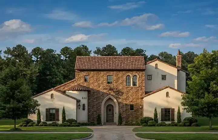 Italian house plans 95-228 - front exterior, 4,356 sq ft, 5 bed, 4 bath house plans | Monster House Plans