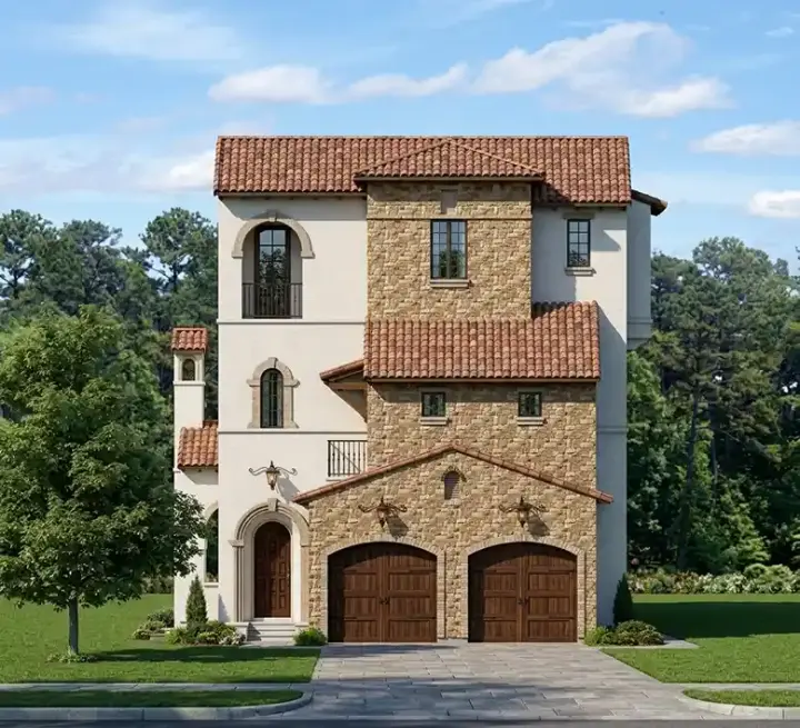 Italian house plans 95-230 - front exterior, 4,868 sq ft, 3 bed, 3 bath house plans | Monster House Plans