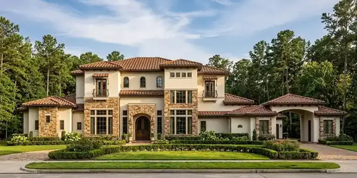 Mediterranean house plans 95-231 - front exterior, 7,174 sq ft, 8 bed, 6 bath house plans | Monster House Plans