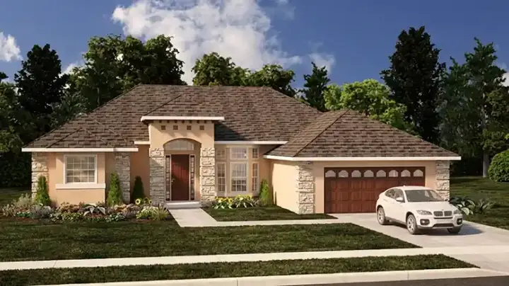 Mediterranean house plans 95-269 - front exterior, 2,407 sq ft, 4 bed, 3 bath house plans | Monster House Plans