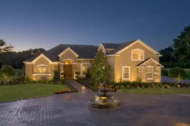 Sunbelt house plans 95-272 - front exterior, 3,357 sq ft, 5 bed, 4 bath house plans | Monster House Plans