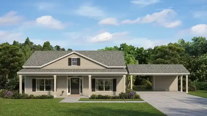 Country house plans 95-287 - front exterior, 1,625 sq ft, 3 bed, 2 bath house plans | Monster House Plans