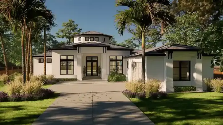 Florida house plans 95-293 - front exterior, 3,100 sq ft, 3 bed, 2 bath house plans | Monster House Plans