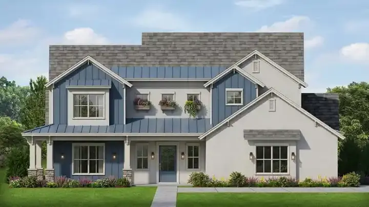 Modern Farmhouse house plans 95-299 - front exterior, 3,369 sq ft, 4 bed, 4 bath house plans | Monster House Plans