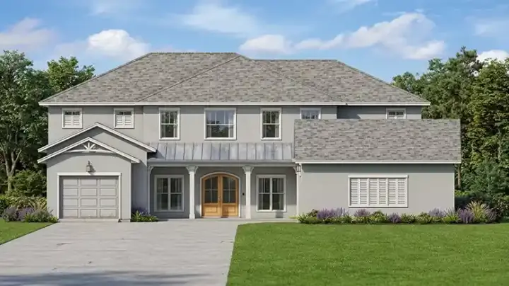 Transitional house plans 95-302 - front exterior, 4,939 sq ft, 4 bed, 4 bath house plans | Monster House Plans