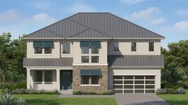 Sunbelt house plans 95-309 - front exterior, 4,389 sq ft, 5 bed, 4 bath house plans | Monster House Plans