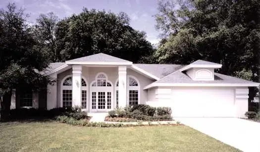 Sunbelt house plans 96-111 - front exterior, 2,041 sq ft, 4 bed, 2 bath house plans | Monster House Plans