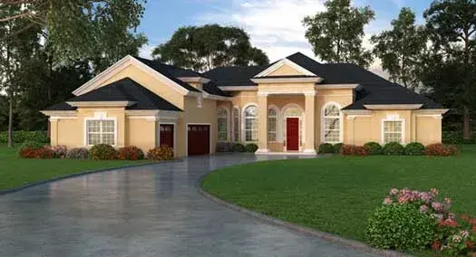 Florida house plans 96-128 - front exterior, 2,851 sq ft, 4 bed, 3 bath house plans | Monster House Plans