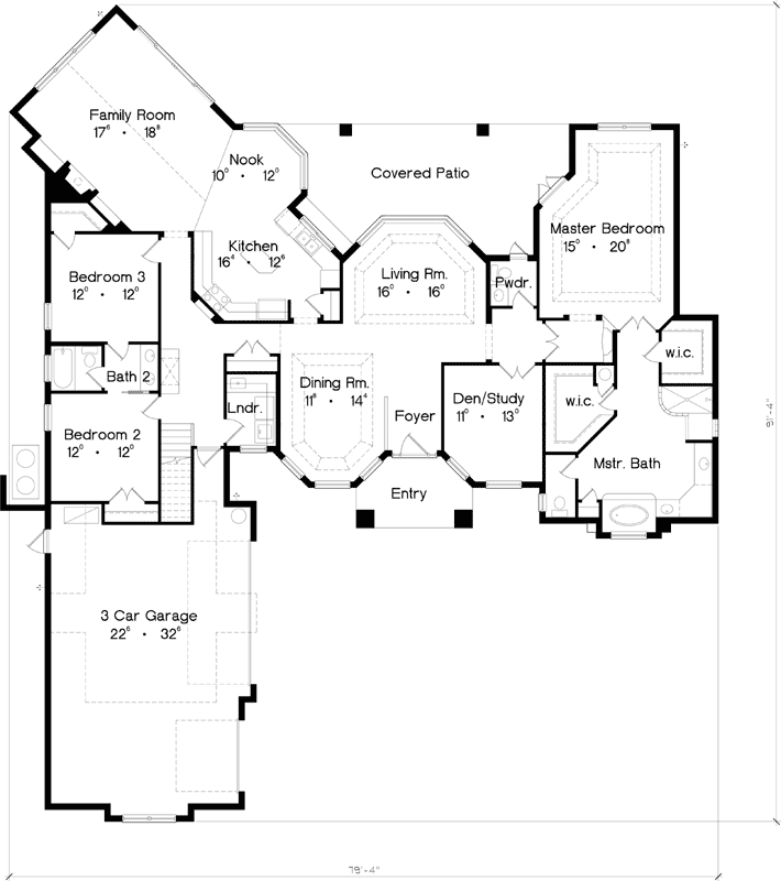 Main Floor Plan: 96-128